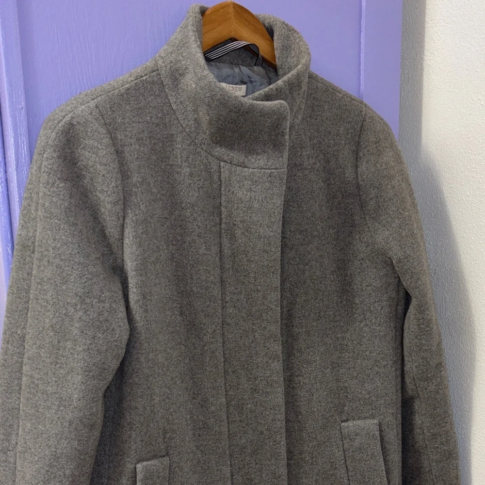 J. Crew Factory Gray Pea Coat - Picture 2 of 16